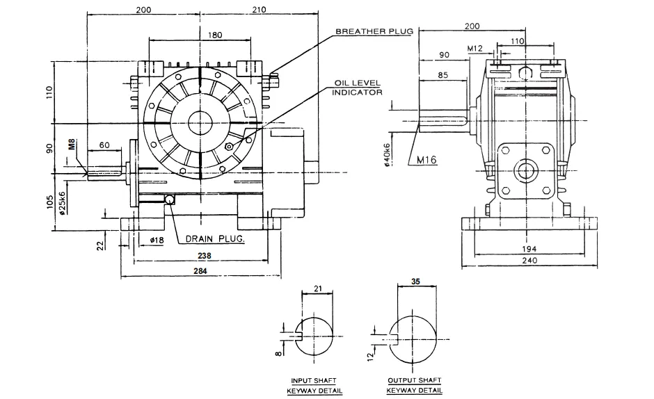Worm Reducer-Replacement of Elecon SNU Modular Universal Mounting 3.54 SNU-U Worm Gear Unit