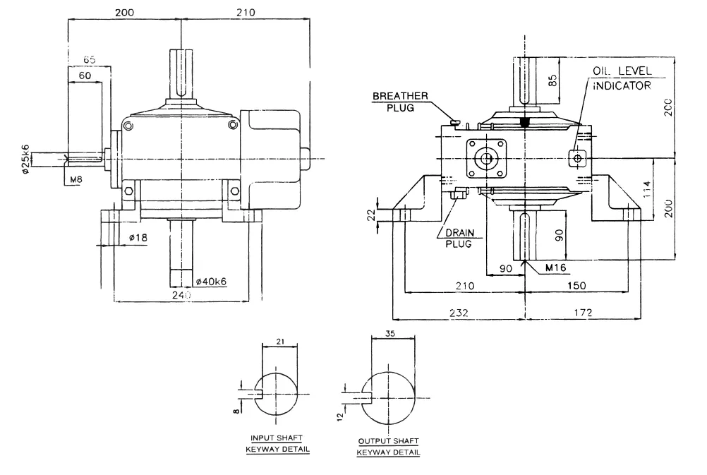 Worm Reducer-Replacement of Elecon SNU Modular Universal Mounting 3.54 SNU-V Worm Gear Unit