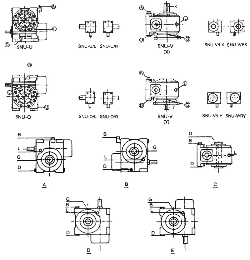 Worm Reducer-Replacement of Elecon SNU Modular Universal Mounting 7 SNU-V Worm Gear Unit