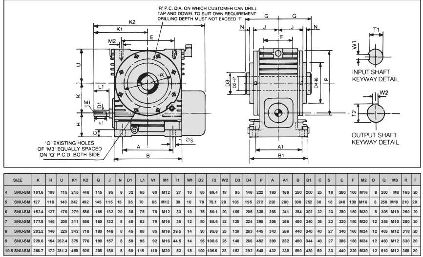 Worm Reducer-Replacement of Elecon Worm Gear Medium Series 4 SNU-SM Shaft Mounted Worm Gear Unit