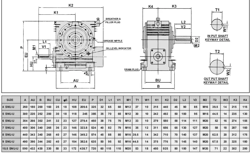 Worm Reducer-Replacement of Elecon Worm Gear Medium Series 4 SNU-U Worm Gear Unit