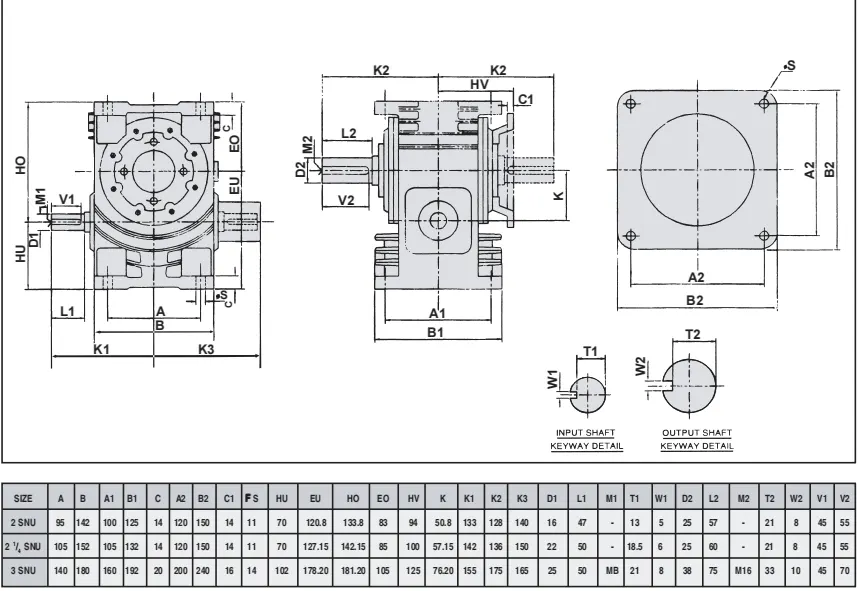 Worm Reducer-Replacement of Elecon Worm Gear Small Series 2 1/4 SNU Worm Gear Unit