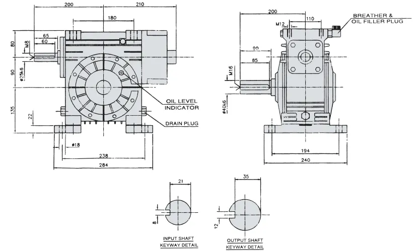 Worm Reducer-Replacement of Elecon Worm Gear Small Series 3.54 SNU-O Worm Gear Unit