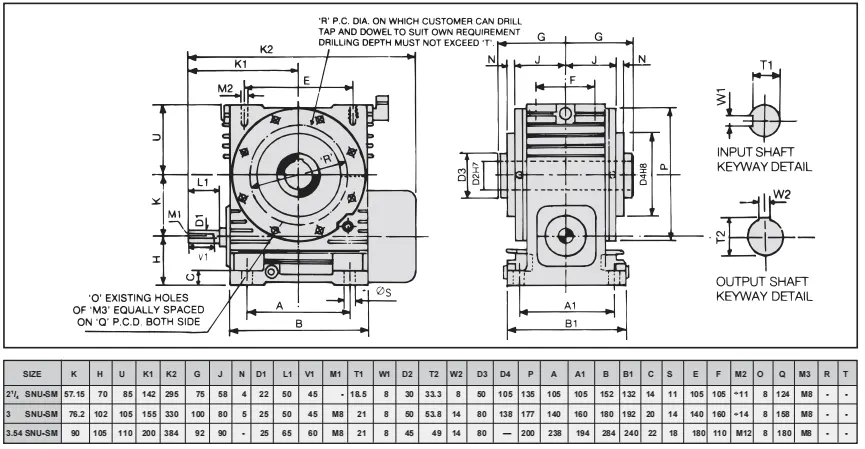 Worm Reducer-Replacement of Elecon Worm Gear Small Series 3 SNU-SM Worm Gear Unit