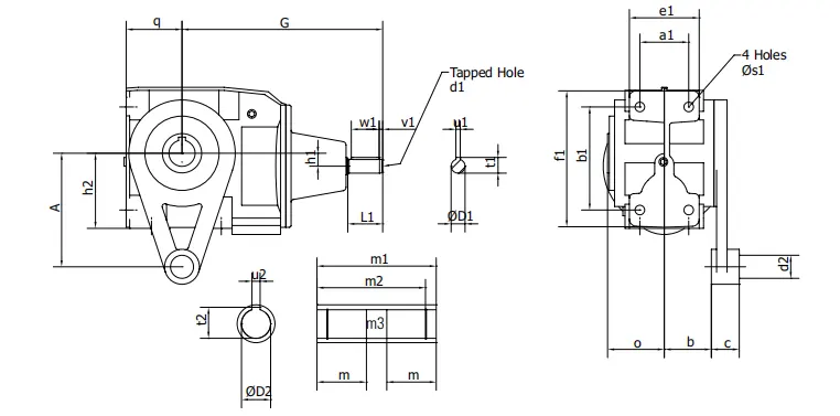 Worm Reducer-Replacement of Fenner Series C Helical Worm Gearbox Shaft Mounted Reducer-with Torque Arm Double/Triple Reduction 870