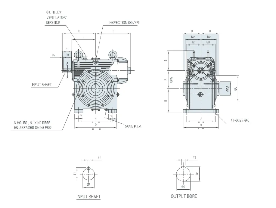 Worm Reducer-Replacement of PREMIUM Modular MSO Mark I 500 Worm Gearbox