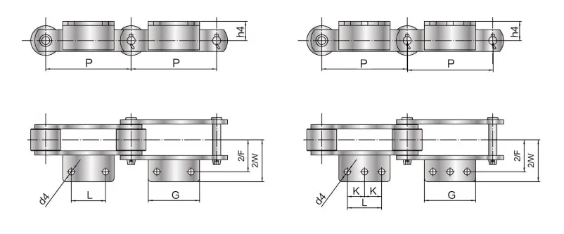 RF Type Conveyor Chain with A Attachment RF60350