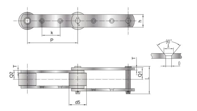 RF Type Conveyor Chain with Attachment RF650