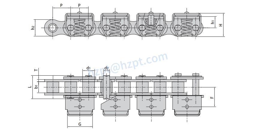 Roller Chains for Folio Transport (gripper)