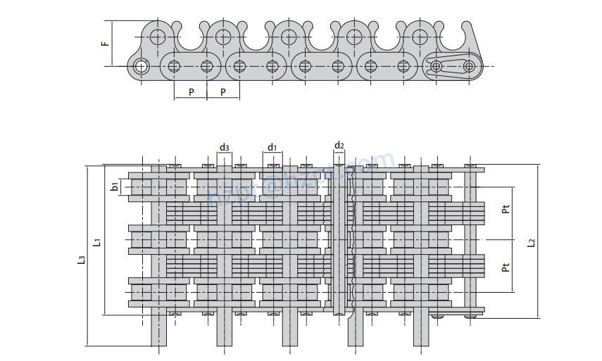 Roller Chains for Textile Machinery 06BF20