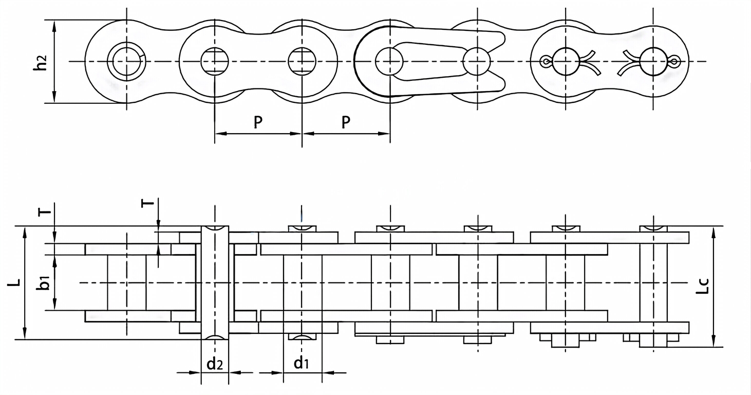 Rollerless Hoisting Chains 45-1/55-1/65-1/85-1/105-1/125-1/145-1/165-1