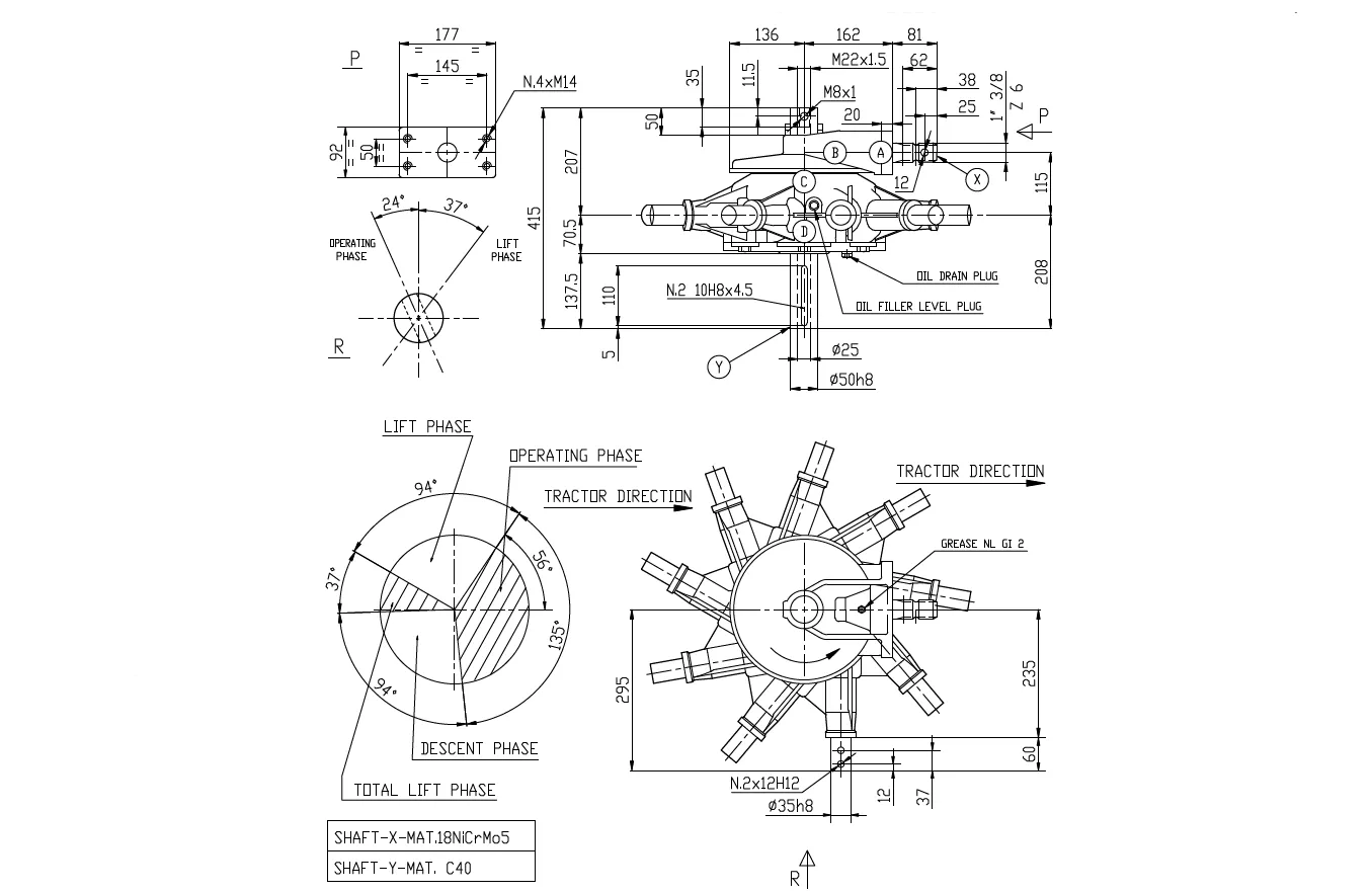 Rotary Rake Gearbox - Replacement of Comer Code K-791A 7.2:1