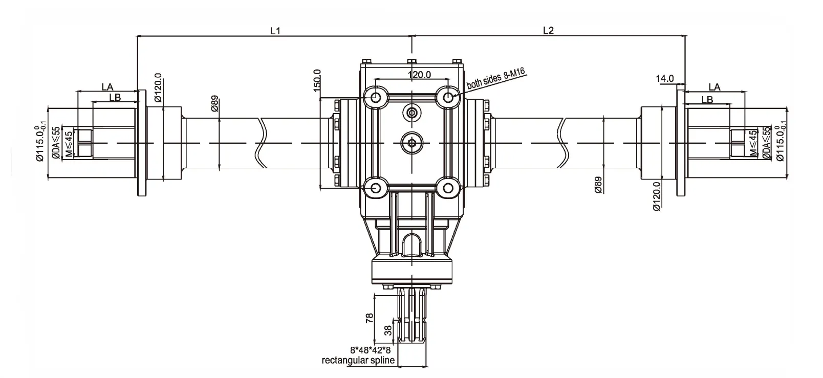 Round Baler Gearbox EP250-YJ for Round Baler and Harvester