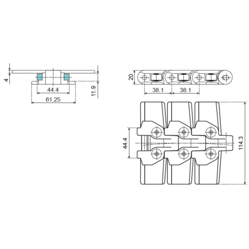 Plastic Conveyor Chains Replacement Of System Plast RT114