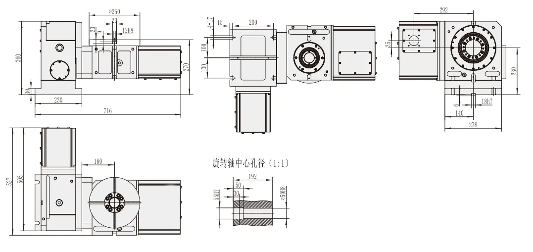 RT-250 CNC Rotary Table 5 Axis Indexing Table for CNC Machine 250mm