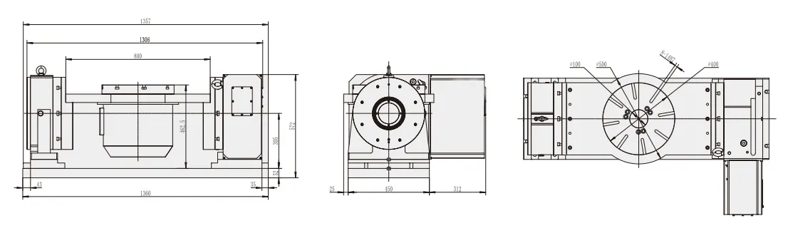 RTS-400 Rotary Table 400mm Water-Resistance 5 Axis Indexing Table for CNC Milling Machine Rotary Table