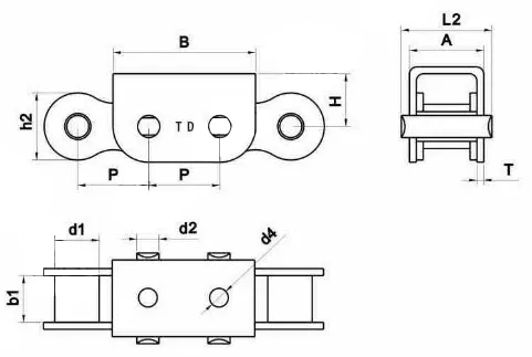Stainless Steel U-type Cover Plate Flat top Conveyor Chain 04C-U1 06B-U1 08A-U1 08B-U1 12B-U1 10A-U1 10B-U1 12A-U1