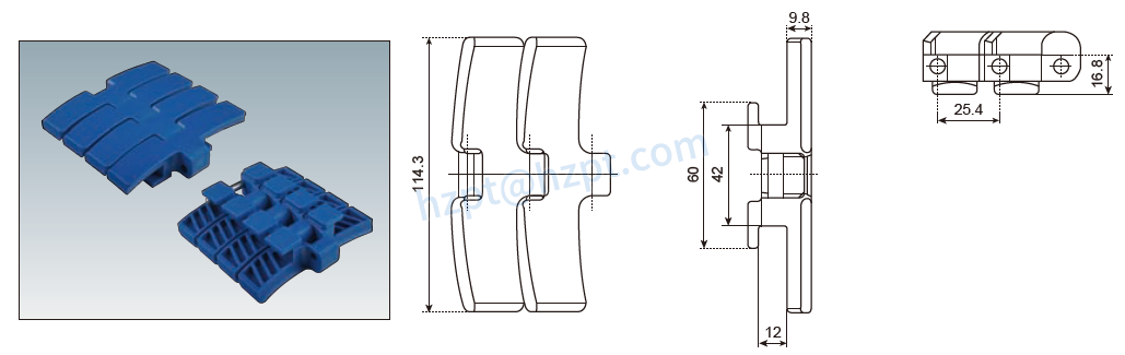 Flat Top Chain for Flush Grid Magnetflex 1050 and for Magnetflex 1060 S4090A S4090B