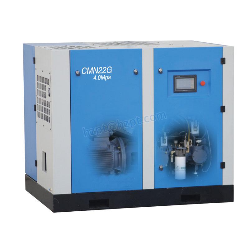 High Pressure 30bar 20m3/min 700cfm 185kW Water Cooled Direct-dirve Oil-free PM VSD Two-stage Screw Air Compressor for Sale