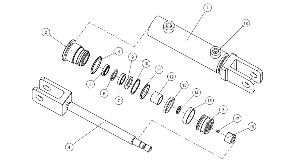 Scissor Fork Aerial Work Vehicle Steering Hydraulic Cylinder