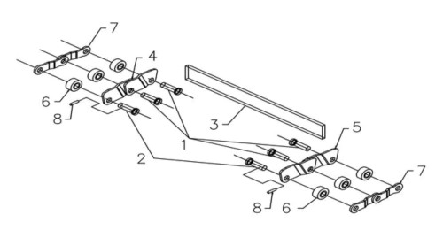 Scraper Chain for Material Handling Equipment MR160F3-B160-W604