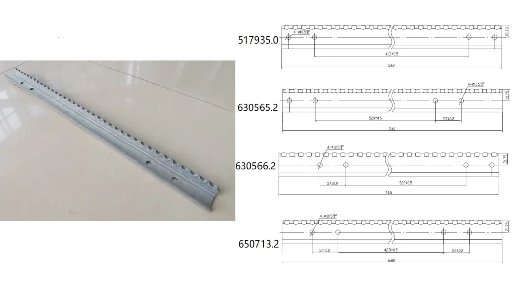 feeder house chain conveyor Serrated slat bar