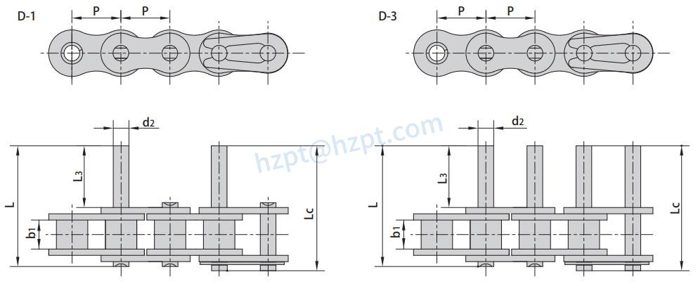 Short Pitch Conveyor Chains with Extended Pins