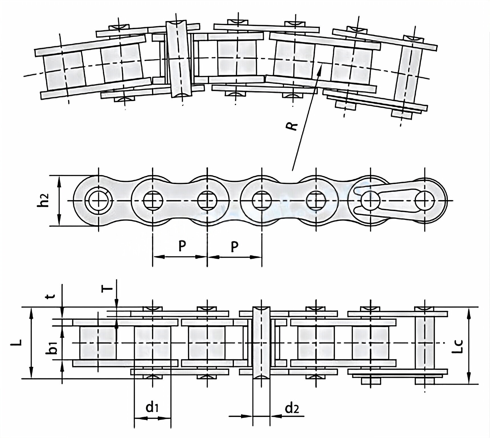 SB Series Side Bow Chains 40SB 43SB 50SB 60SB 63SB 80SB