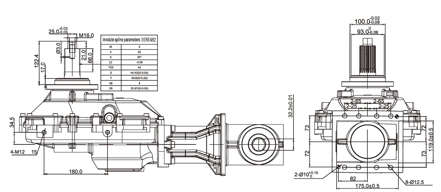 Silage Machine Gearbox RDF-QZ-QGXR/L for German Champion Four Disc (Type 3500)