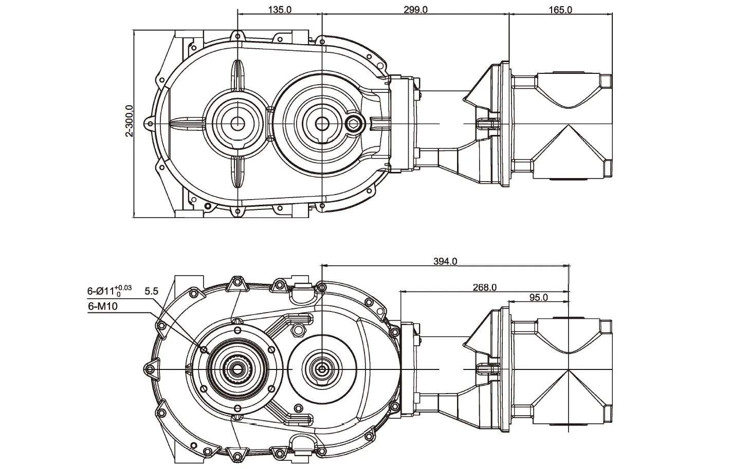 Silage Machine Gearbox RDF-QZ-QGXR/L for German Champion Four Disc (Type 3500)