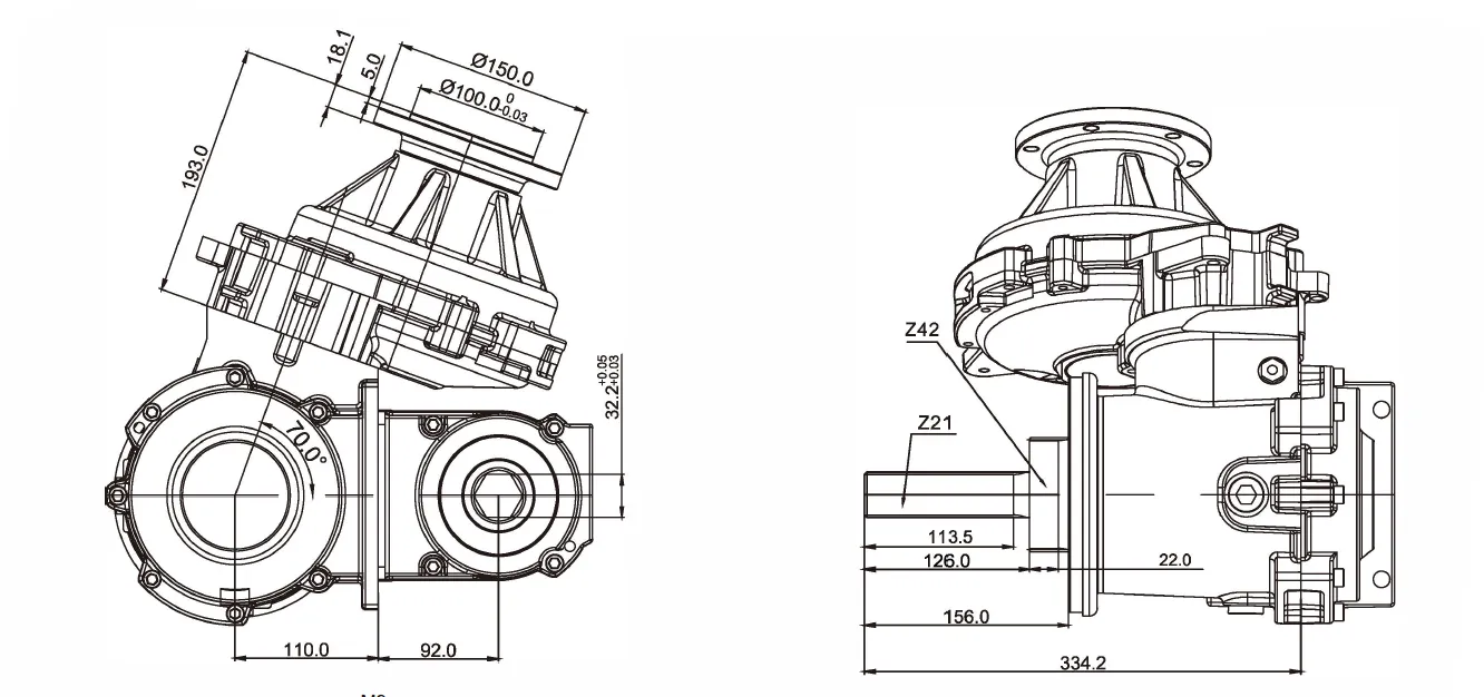 Silage Machine Gearbox RDF-QZ-WRXR for German Champion Four Disc (Type 3500)