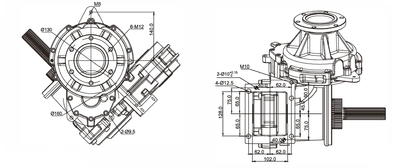 Silage Machine Gearbox RDF-QZ-WRXR for German Champion Four Disc (Type 3500)