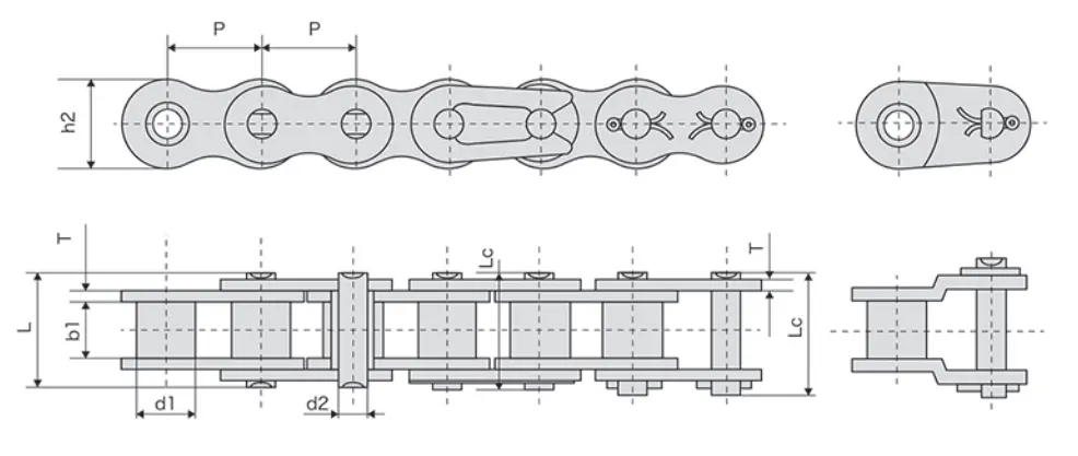 06CSS-1/35SS Simplex Short Pitch Stainless Steel Bushing Chain