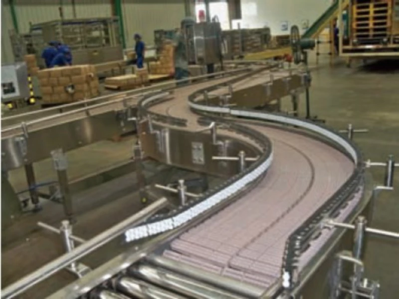 Plastic Flat Top Chains Single Hinge Straight Running With Low Noise Accumulation Rollers Replacement Of System Plast LBP831 - K450