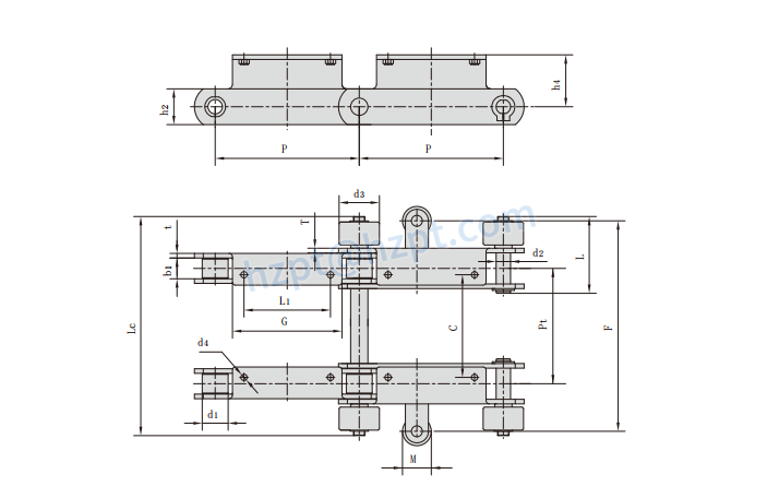 Automobile Production Line Chains P250F140A2SR