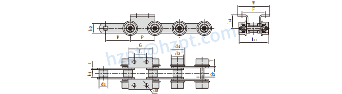 Automobile Production Line Chains P100F300K2-SR2