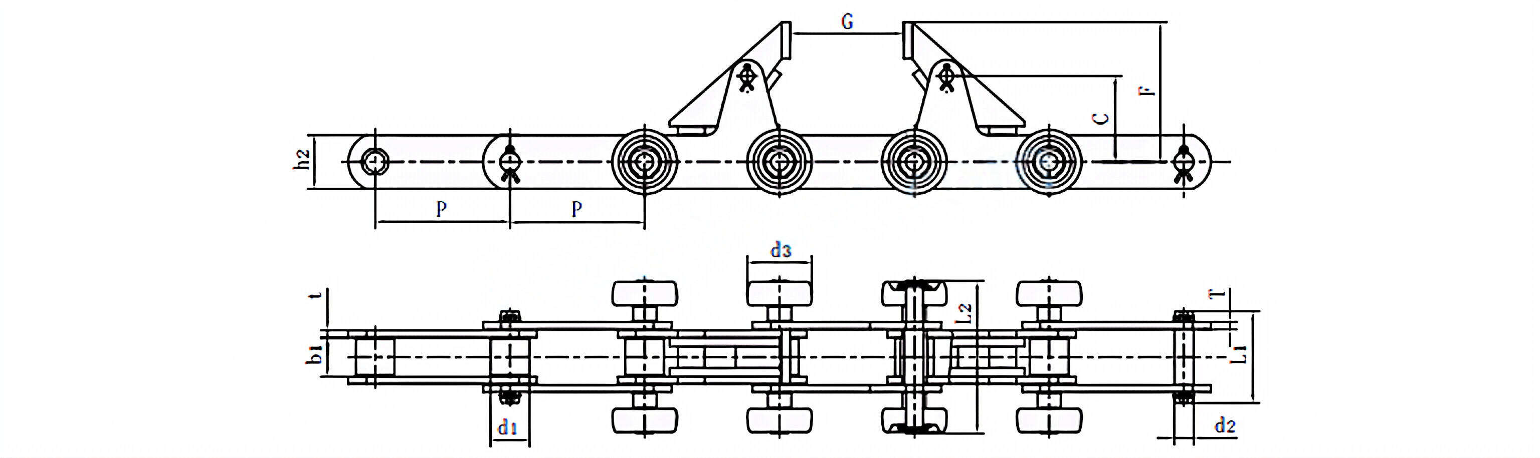 Automobile Production Line Chains M160F49-S-125