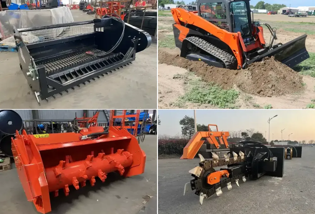 Sweeping Machine Hydraulic Angle Broom Skid Steer Loader Attachment
