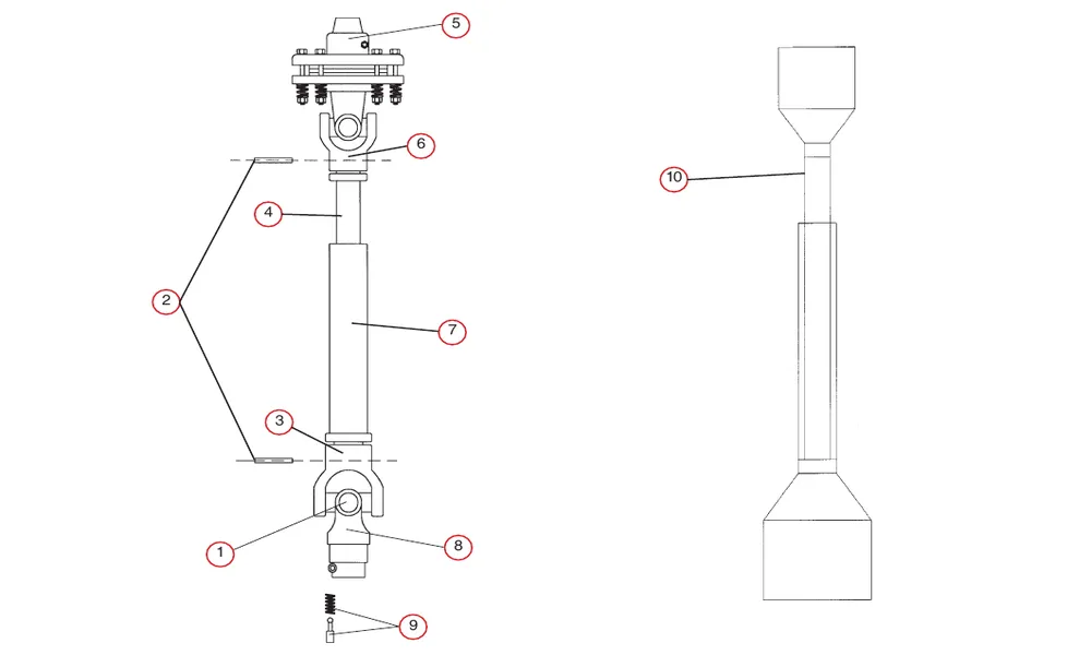 Slip Clutch PTO Shaft for Disc Mower Hesston & CaseIH Discbines 1340