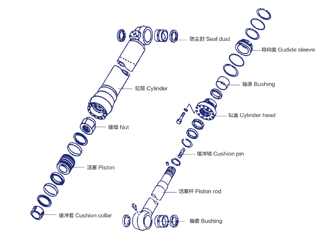 Bucket Cylinder For Komatsu Wheel Excavator PW148-10