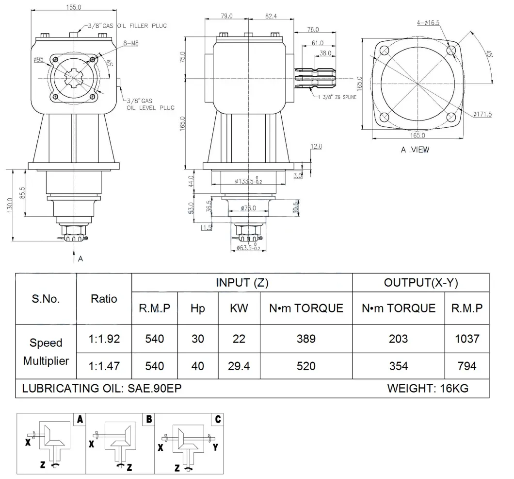 Rotary Mower Gearboxes - Replacement of Comer Code LF205J