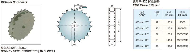 Plastic Flat Top Chain Single Hinge MiNi Straight Replacement Of System Plast 820