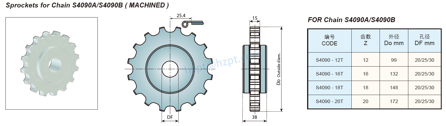 Sprockets & Idler Wheels for Magnetflex Chain 1050/1060 and for Chain S4090A/S4090B F54 RT114