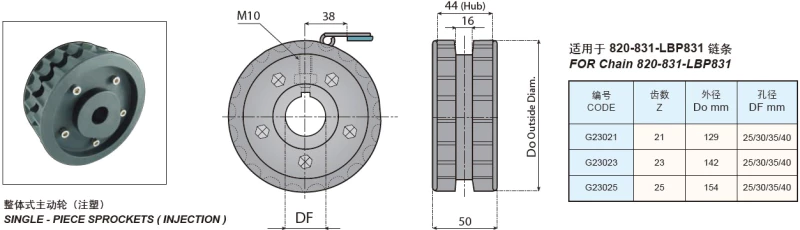 Plastic Flat Top Chain Single Hinge Straight Replacement Of System Plast 831
