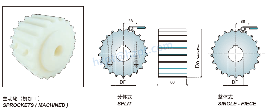 Sprockets and Idler Wheels for 812/815/881M/820/ 802/805/881BEVEL/881TAB Chain