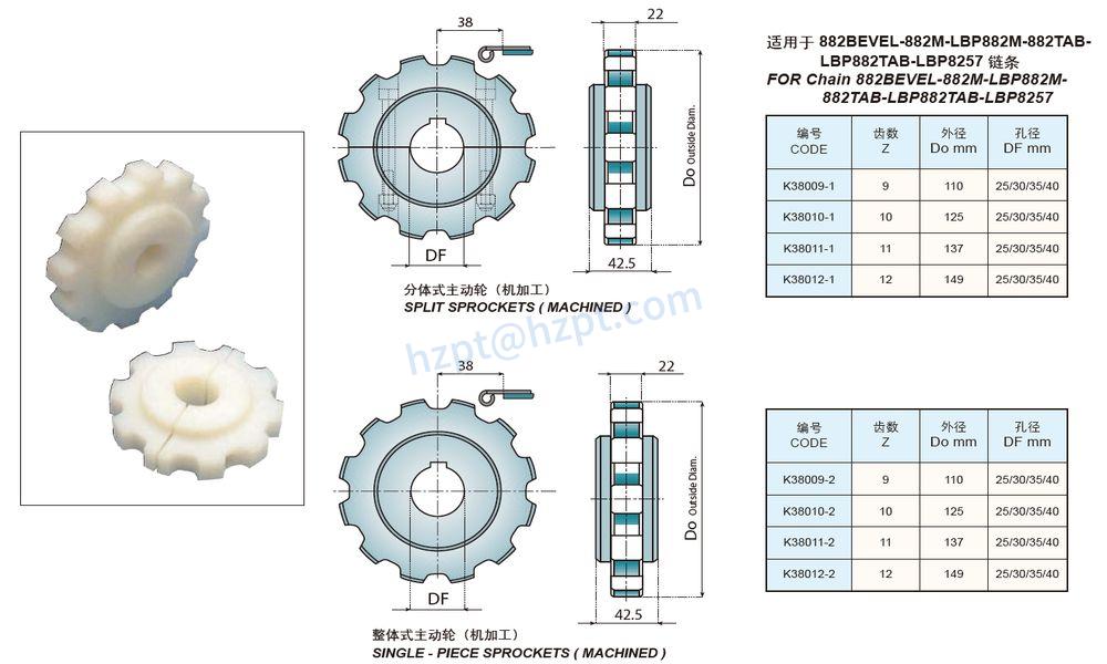 Plastic Sideflexing Flat Top Chain