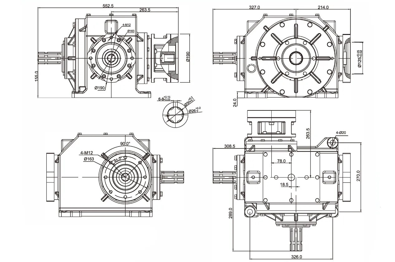 Square Baler Gearbox RDF-FK155 for Automatic Feed Baler