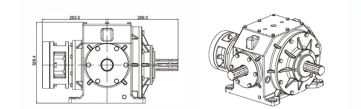 Square Baler Gearbox RDF-FK155 for Automatic Feed Baler