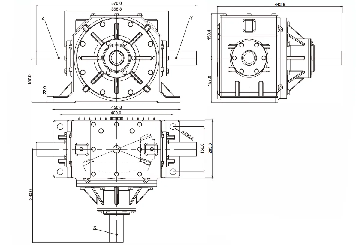 Square Baler Gearbox RDF-FK157 for Straw Chopper