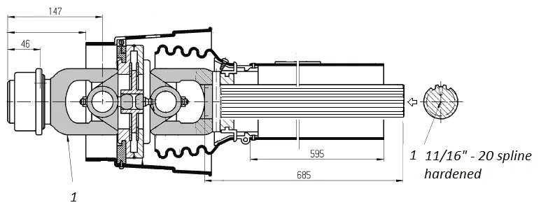 PTO Shaft for John Deere Square Balers